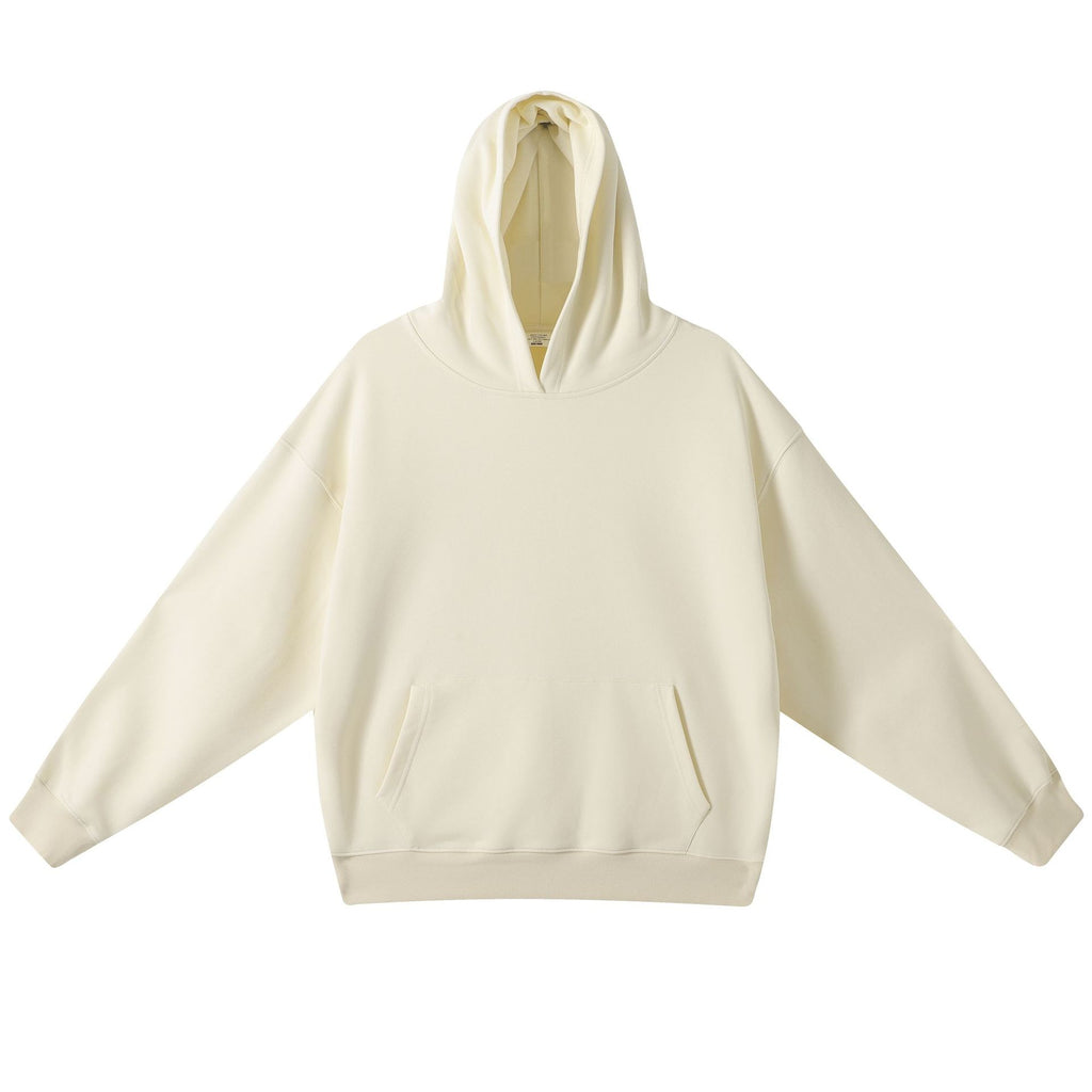 420g Combed-Cotton Heavyweight Pullover Hoodie - American Retro - Beige