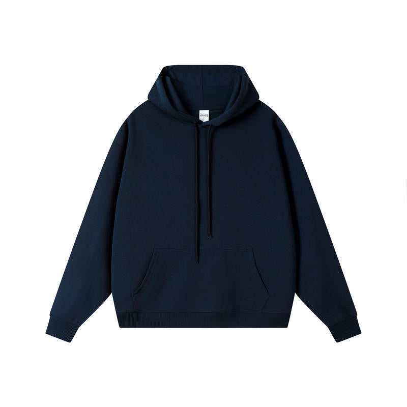 350g Heavyweight Plain Cotton Hoodie - Essential Basic - Navy