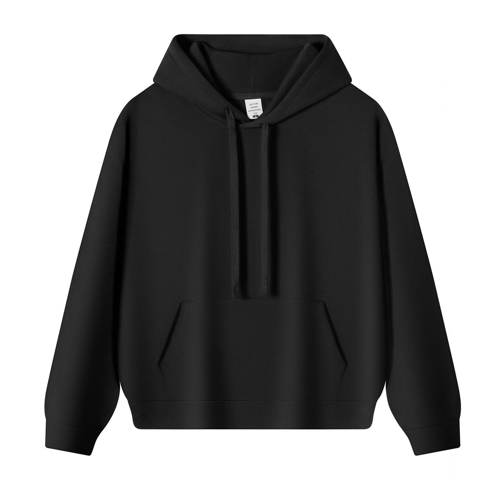 350g Heavyweight American Retro Oversized Pullover Hoodie - Black