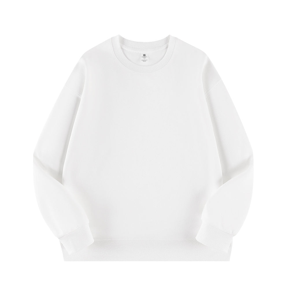 300g Heavyweight Crewneck Sweatshirt - Relaxed Drop-Shoulder - White