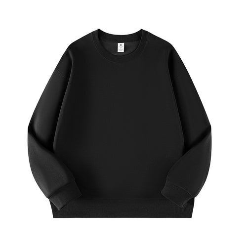 300g Heavyweight Crewneck Sweatshirt - Relaxed Drop-Shoulder - Black