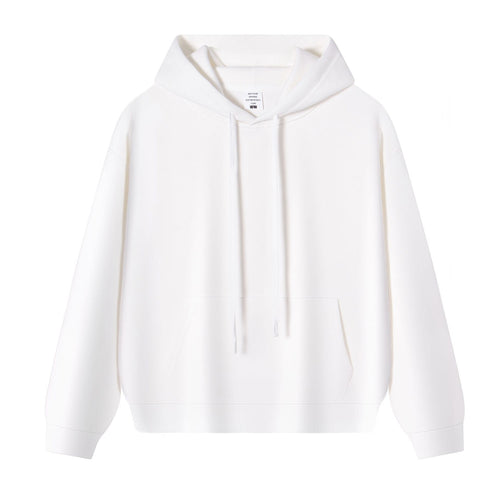 350g Heavyweight American Retro Oversized Pullover Hoodie - White