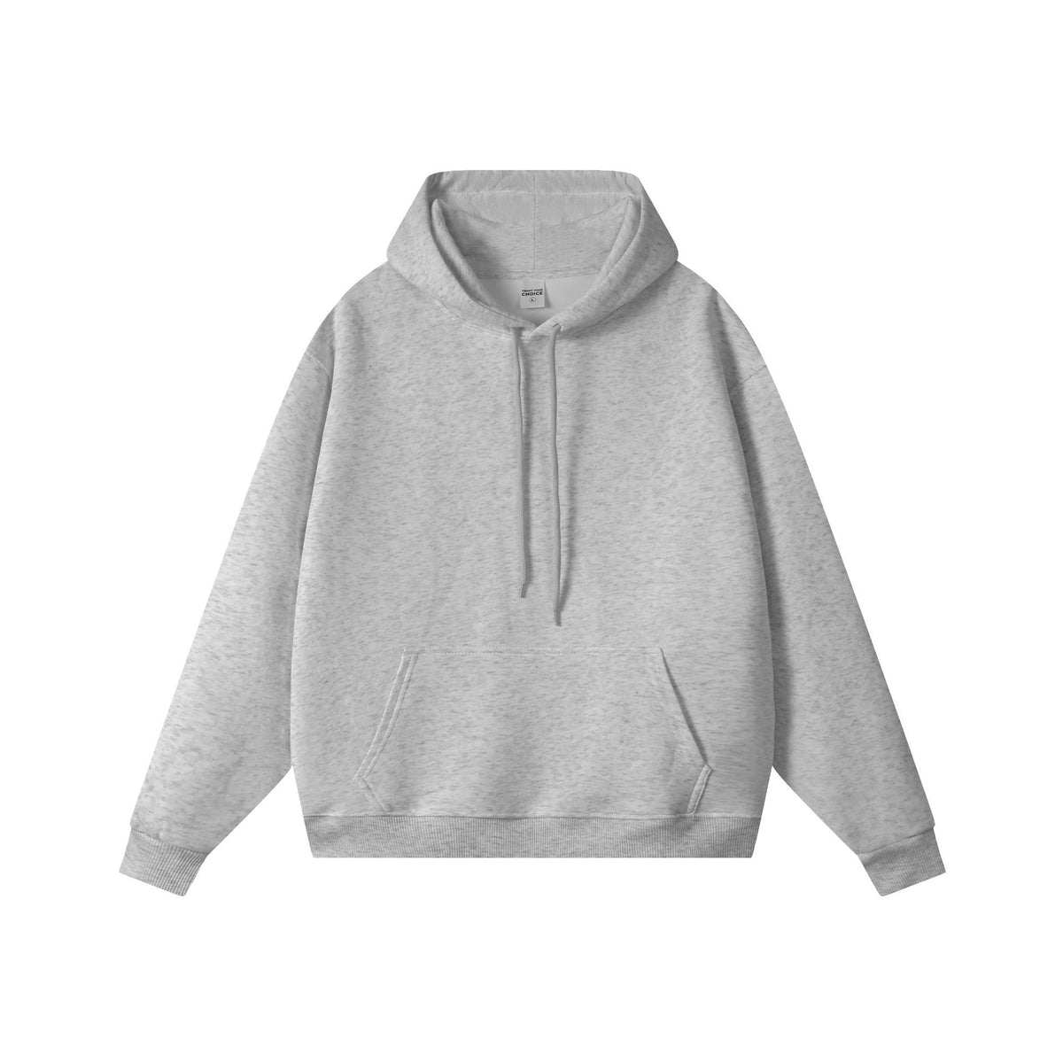 450g Sherpa-Lined Minimalist Pullover Hoodie - Hemp Gray