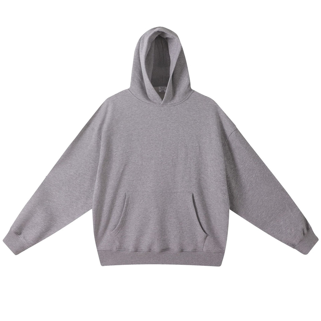 420g Combed-Cotton Heavyweight Pullover Hoodie - American Retro - Hemp Gray